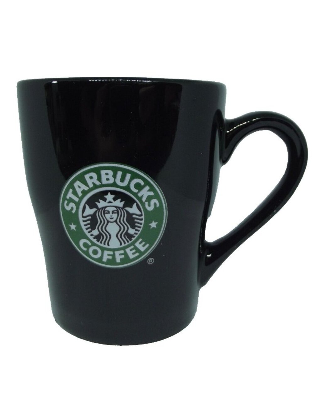 Starbucks Coffee Mug 2008 Collectible Gloss Black Cup Mermaid Logo 8oz solid
